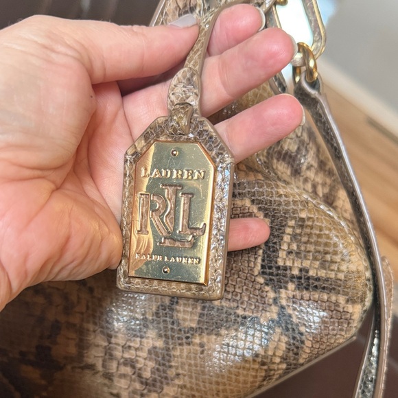 Gorgeous Ralph Lauren Snakeskin Embossed Leather Crossbody Bag - Brown - Picture 16 of 16